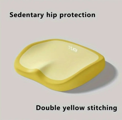 10시간 동안 사용할 수 있는 에르고노믹 메모리 폼 오피스 의자 쿠션, 조절 가능한 힙 및 요추 지원 기능, 중간 소프트 컨투어드 시트 패드, 가정, 자동차 및 책상 사용 - 건조 청소만 - 회색/녹색/노란색/검정색, 책상 의자, 가정용 의자 편안함, 현대적인 의자 액세서리, 폴리에스터 니트 직물