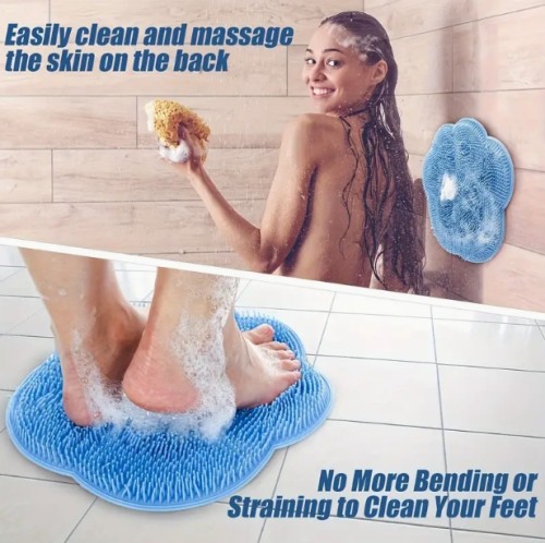 흡착컵이 있는 욕실 마사지 매트 세트, 무알코올, 편안한 샤워용 허리 및 발 청소 마사지 매트