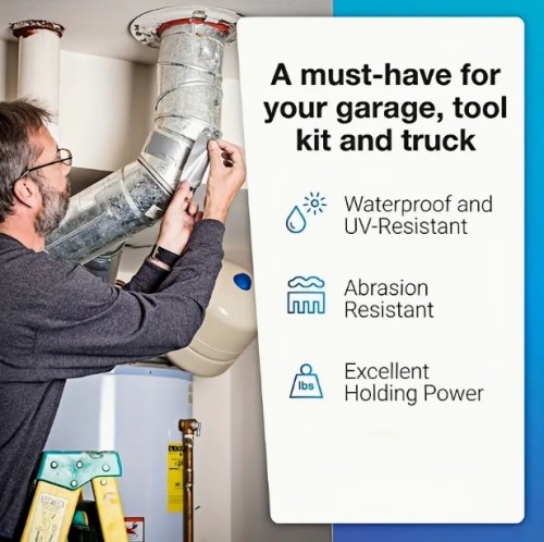 초강력 방수 테이프, 초고착성 실버 그레이 카펫 테이프 - 벽, 플라스틱, 유리, 목재, 금속 표면용, DIY 홈 데코 및 사무실 사용에 이상적