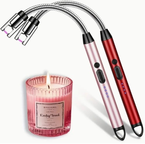 USB 전원 전자 점화기 라이터, 고속 충전 리튬 배터리, 장시간 사용 170mAh, USB-C/Type-C & USB-A 호환, 인체공학적 그립 & 안전 잠금 - 캠핑, 바베큐, 주방, 촛불, 가스레인지, 실내/외부 사용 가능한 컴팩트 휴대용 점화기 - 가스, 프로판, 오일 호환 - 비상 대비 및 야외 모험에 이상적