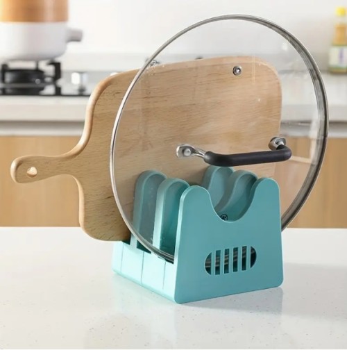 1개 다기능 주방 정리대 - 방청 ABS 스푼 & 식기 거치대, 배수구 및 냄비 뚜껑 보관대