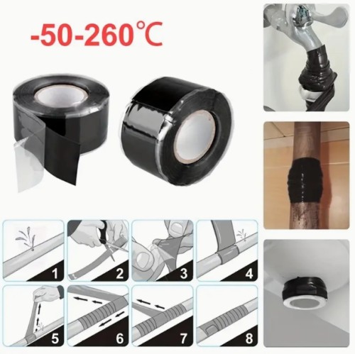 헤비듀티 방수 실리콘 테이프 - 파이프, 덕트, 자동차, 배관용 즉각적인 누출 방지 수리 테이프, 고품질, 극한 온도 저항성(-60°C ~ 150°C), 도구 필요 없음, 실내/외 사용에 적합한 내구성 접착력 - 전문가 및 DIY 프로젝트를 위한 이상적인 차량 밀봉, 고급 접착제, 가정 유지보수