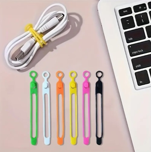 UMUST 케이블 타이, 재사용 가능한 다색상 탄성 케이블 정리 & 묶음 (헤드폰/충전기/마우스/오디오 USB 데이터선), 이동식 데이터 케이블 수납(멀티컬러 믹스&매치) - 사무실·여행자를 위한 소프트 바인딩, IDC 클립