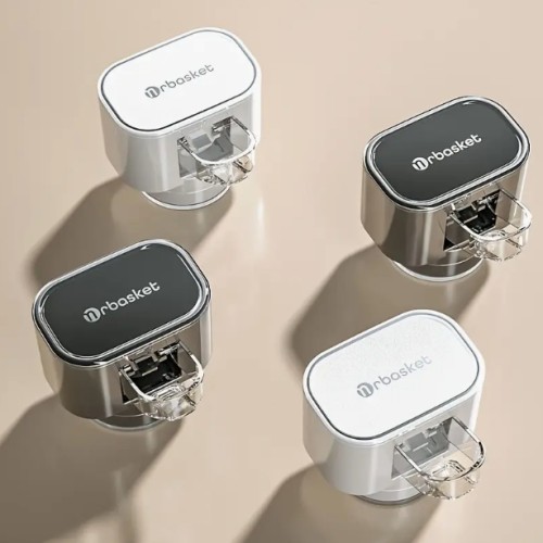 1개 자동 벽걸이 칫솔 디스펜서, 드릴 없는 흡착컵 홀더, 휴대용 고급 압착식 욕실 필수품 보관대, 내구성 있는 금속 구조, 쉬운 설치, 욕실용 칫솔 거치대, 매끄러운 메탈릭 마감, 견고한 금속 랙