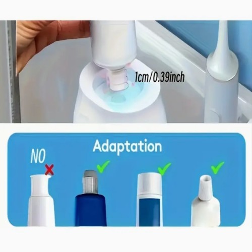 1개 자동 벽걸이 칫솔 디스펜서, 드릴 없는 흡착컵 홀더, 휴대용 고급 압착식 욕실 필수품 보관대, 내구성 있는 금속 구조, 쉬운 설치, 욕실용 칫솔 거치대, 매끄러운 메탈릭 마감, 견고한 금속 랙