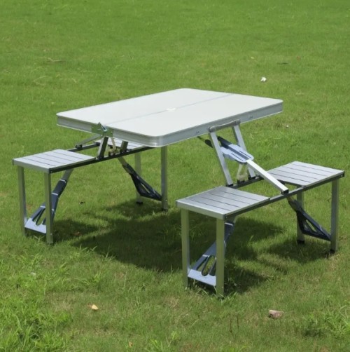 4인용 초경량 접이식 캠핑테이블 세트 (의자4개포함) 85.5x67cm 휴대용 알루미늄 올인원 피크닉 테이블 // 방수 방습+초간편 설치 // 실내외 캠핑용 파티 테이블