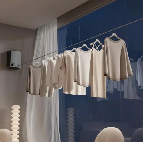 스텔스 신축 빨랫줄 실내 무타공 베란다 와이어걸이 빨래건조대 수축 화장실 건조대 실내 와이어 빨래줄 베란다 빨래 부착식 건조대 빨랫줄