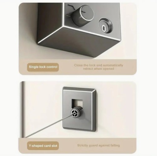 스텔스 신축 빨랫줄 실내 무타공 베란다 와이어걸이 빨래건조대 수축 화장실 건조대 실내 와이어 빨래줄 베란다 빨래 부착식 건조대 빨랫줄