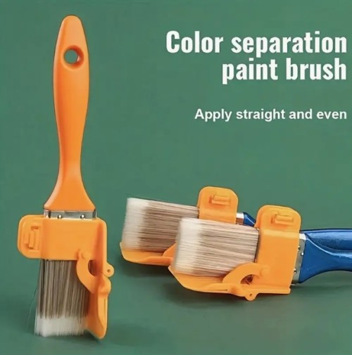 1개 정밀 엣지 페인트 브러시 (레드 & 옐로우) - 오렌지 핸들, 초경량 휴대용 DIY 전문가용 - 벽, 천장, 트림, 베이스보드 작업에 이상적, 세부 장식 및 천장 가장자리 페인팅용, 이중 솔, 내구성 강화, 컴팩트 디자인, 매끄러운 마감, 디테일 작업을 위한 쉬운 청소 가능