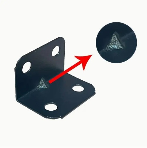 16개 세트 헤비듀티 금속 L자 코너 브라켓, 90도 직각 고정부품 - 사전 천공 구멍 설치용 (스테인리스 스틸 & 블랙), 침대 프레임, 캐비닛, 테이블용 가구 안정화, 균일한 디자인, 내구성 강화