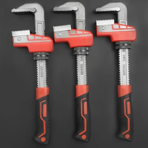 1개 헤비듀티 파이프 렌치 - 산업용 조절 가능한 집게, 미끄럼 방지 그립, 배관·자동차·HVAC·전기·기계 작업에 적합 - 내구성 강화 금속 구조 (전원 불필요) - 전문가 및 DIY 프로젝트를 위한 이상적인 도구