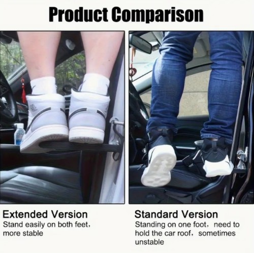 1개 헤비듀티 접이식 자동차 도어 스텝 | 90.72KG 용량, 안전 망치 | 미끄럼 방지 그립, 도어 잠금 후크 | 접이식, 컴팩트 보관 | 비상 출입/화물 적재용 | 대부분의 자동차/트럭/SUV에 적합 | 알루미늄 구조