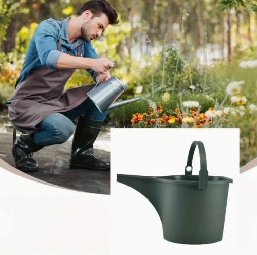8L 밀리터리 그린 가드닝 버킷 - 다용도, 실내/야외 사용 가능, 부드러운 물 분사 설계로 심기, 세차, 청소 및 홈 가든 도구에 이상적