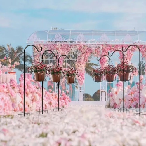 양치기 후크 91.44cm, 야외 새 먹이통용, 랜턴, 태양광 조명, 화분 걸이 - 웨딩 플랜터 포트용 스탠드 훅 (2개 세트)