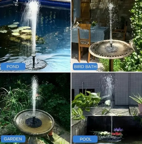 1개 태양광 부력 분수 펌프 - 조류 목욕탕, 연못, 정원 및 야외 수족관용, 고품질 물 순환 기능, 직사각 충전식 플라스틱 소재, 고요한 오아시스 창조에 완벽, 야외 수족관 장식 | 태양열 기기