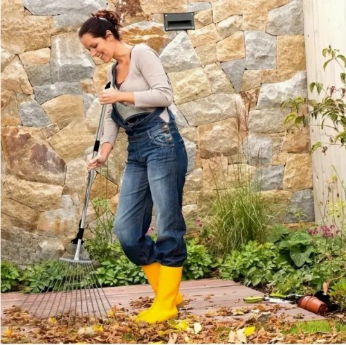 1개 정원용 잔디 잎 갈퀴, 15개 날 대형 조절 가능 스테인리스 스틸 텔레스코픽 핸들, 다용도 철제 클로 잔디 포집기 농기구, 손잡이가 있는 정원 갈퀴,정원 갈퀴,작은 정원 갈퀴 긴 손잡이, 잔디 관리,정원 도구,인체공학적 그립,조절 가능한 길이,내구성 있는 구조,녹 방지 소재,다용도 갈퀴,핸드헬드 갈퀴,조경 전문가,홈 가드너