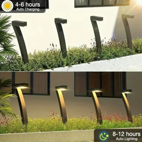 태양광 야외 거리등, 4개 세트 밝은 태양광 조명, 자동 켜짐/끄기 기능의 장식용 12시간 경로 조명 (마당, 보도, 차도용)