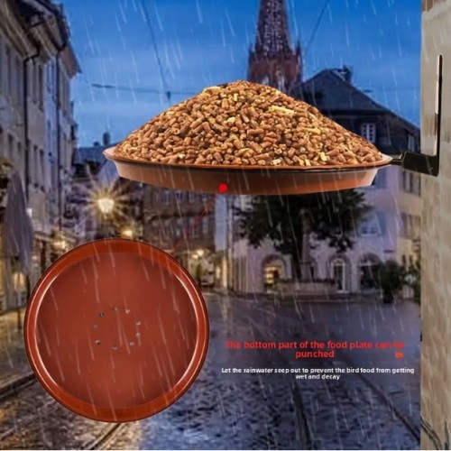 벽걸이 야외 새 목욕탕 및 먹이 - 내구성 있는 플라스틱 매달린 디자인, 전기 없음, 야외 정원, 파티오, 마당, 야외 새 목욕탕, 파티오 장식, 자연적인 배경 장식, 쉬운 설치 기능