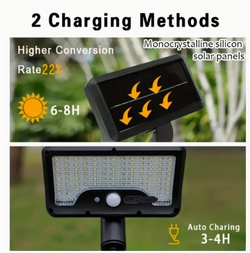 2팩 ANKRIYUL 야외 태양광 조명 - IP65, 2 충전 모드, 초강력 클립 모션 센서, 야드, 울타리, 정원용 반Flush 마운트 - 내구성 플라스틱, 배터리, 태양광 야외 조명, 정원 조명, 클립온 디자인, 내마모성 조명