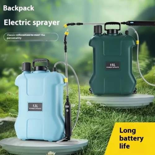 14.99L 대용량 정원 스프레이어, 3개의 노즐 포함, 텔레스코픽 및 충전식 핸들로 쉬운 잔디 제초 및 식물 관리 가능, 정원 및 농업에 적합, 교체 부품 포함, 내구성 있는 가드닝 도구, 아버지의 날 선물 및 휴일 선택