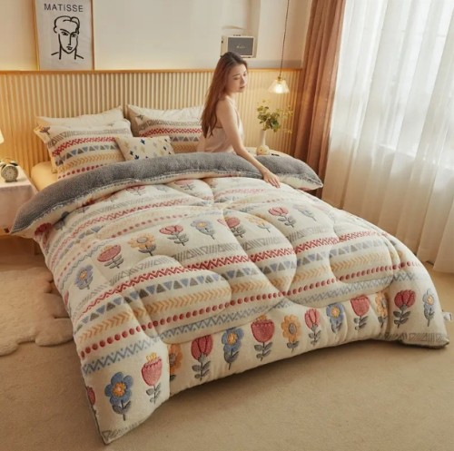 가을과 겨울용 두면 이불, 따뜻하고 부드러우며, 우유 울로 두꺼운 棉 이불입니다