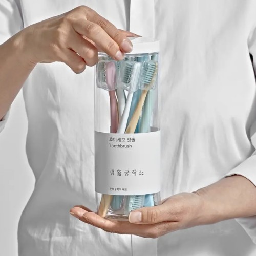 1+1 생활공작소 초미세모 칫솔12EA x 2통 칫솔 캡 포함