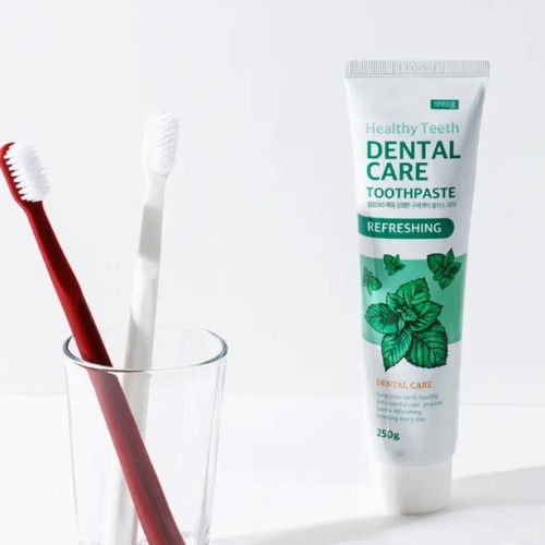 쉼표365 상쾌한 구취케어 대용량 치약 250g x 8개입 치태제거 잇몸케어 무불소 입냄새제거