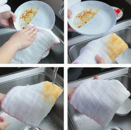 8개입 비스틱 오일 주방 타월 - 내구성 있는 면 메쉬 식기용 천으로 효율적인 청소