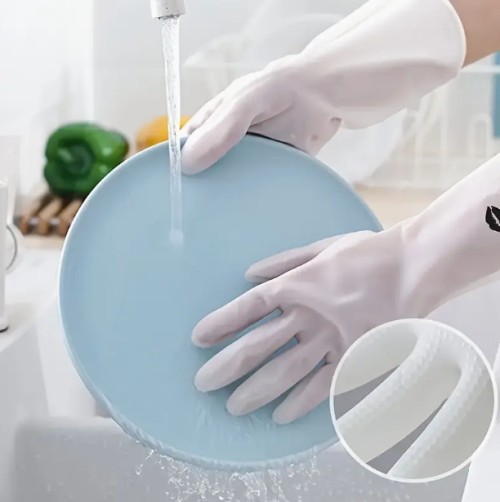 3쌍, 두꺼운 가정용 방수 청소 장갑, 주방 세척 방수 장갑, 미끄럼 방지 장갑, 욕실 청소 장갑, 야외 방수 장갑, 다목적 방수 청소 장갑
