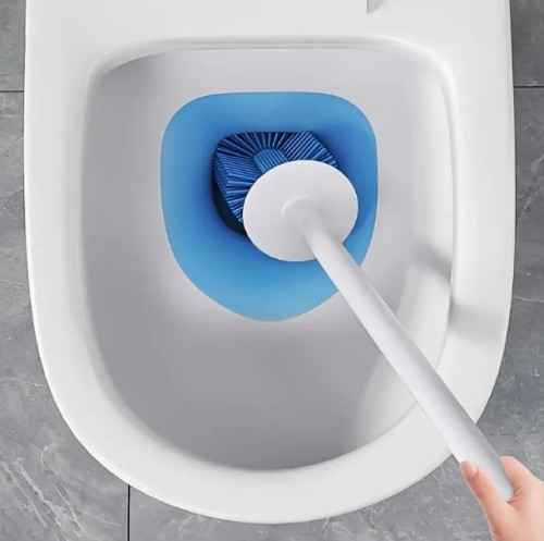 1pc 긴 손잡이 화장실 브러시 세트, 고무 브리스터가 있는 깊은 청소 욕실 볼 브러시, 재사용 가능한 중간한 고rig, 플라스틱 거치대가 포함되어 있으며, 죽은 모서리가 없는, 액세서리 포함, 비전기 사용을위한