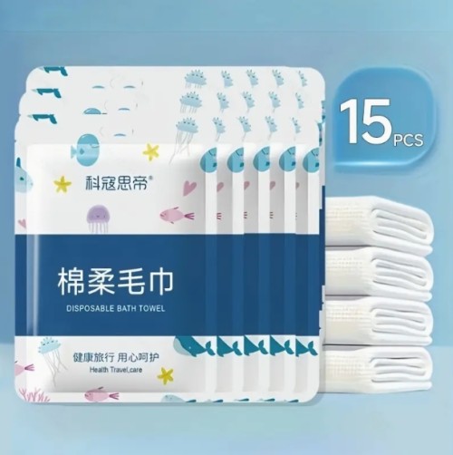 15장 일회용 타월, 호텔, 여행, 가정 및 실외 사용에 적합, 두꺼운 타월