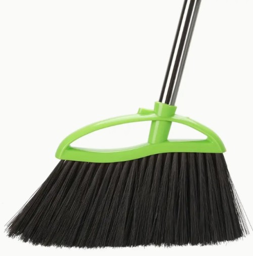 녹색 부드러운 브리스틀 각도 브러시, 긴 손잡이 - 하드 플로어, 주방, 거실 및 침실용 실내 청소, 쉬운 청소를 위한 인간공학적 디자인, 침실 청소 도구, 인간공학적 브러시, 부드러운 브리스틀 브러시