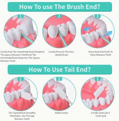 400팩 미니 플로스 브러시, 민트 향 치과용 치실, 소프트 인터덴탈 클리닝 브러시, 포름알데히드 프리 구강 관리용 이빨과 잇몸