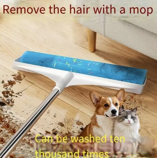 24cm 폭 재사용 가능한 린트 롤러 - 내구성 있는 플라스틱 손잡이가 있는 세탁 가능 애완동물 털 제거기, 집에서 사용하기 좋은 강력한 먼지 수집 기능, 컬러풀 컨페티 디자인의 블루 롤러, 가정 청소 도구 | 유쾌한 디자인 | 튼튼한 구조, 옷용 린트 리무버