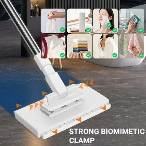 원클릭 천 교체 기능이 있는 핸즈프리 자동 플랫 몹 시스템 - 내구성 ABS 구조, 공간 절약형 디자인, 표준 청소천 호환 가능 - 주방, 욕실, 창문, 바닥 청소에 이상적 - 가정 및 상업용 청소에 적합한 다목적 청소 도구, 효율적인 천 메커니즘