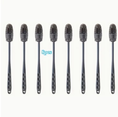 1/4/6/8/10개 실리콘 병 브러시 청소용, 물병 청소 브러시, 스포츠 병, 화병 및 유리제품용 물병 브러시 클리너(회색)/물병 브러시 클리너/실리콘 병 브러시, 청소 용품, 청소 도구, 청소 액세서리, 청소 용품, 청소 도구, 청소 액세서리