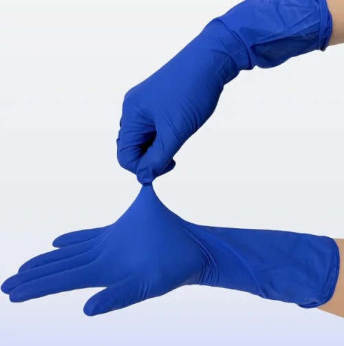 38/58개, 30.48cm 초장형 블루 니트릴 장갑, 미끄럼 방지, 방수, 주방 청소, 일상 청소, 세탁, 식기 세척 장갑에 매우 적합, 양손 모두 사용 가능