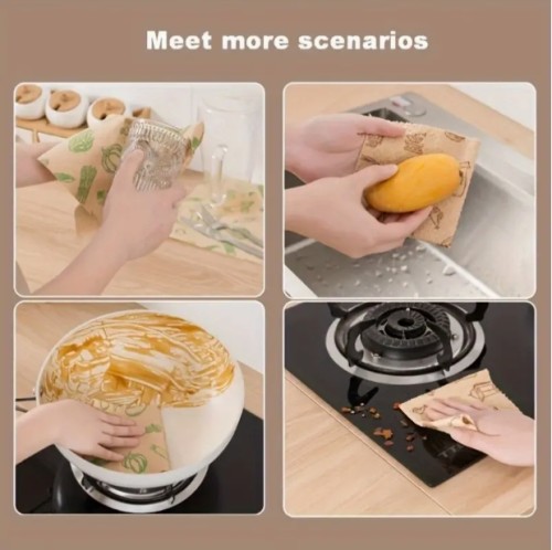 2 롤, 100pcs 커피 및 채소 패턴 습식 및 건식 주방 청소 천 - 흡수성, 부드럽고 미끄럼 방지, 대나무 섬유 혼합물, 플루오레센트 화이트닝 없음, 주방, 욕실 및 야외 사용에 적합, 주방 청소 천 | 커피 채소 디자인 | 흡수성 천