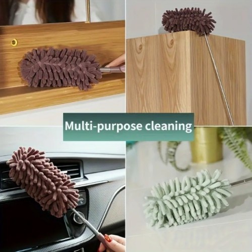 [2가지 색상 선택 가능] 360° 회전, 세척 필요 없는 접이식 깃털 먼지 제거기, 가정용, 먼지 제거, 소파 틈/커튼 위 청소 도구