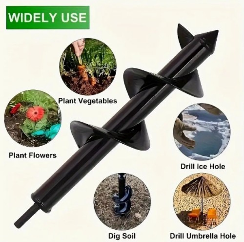 Quick-Plant 헤비듀티 오거 드릴 비트, 금속 정원 도구 - 단일 품목 포장, 3/8