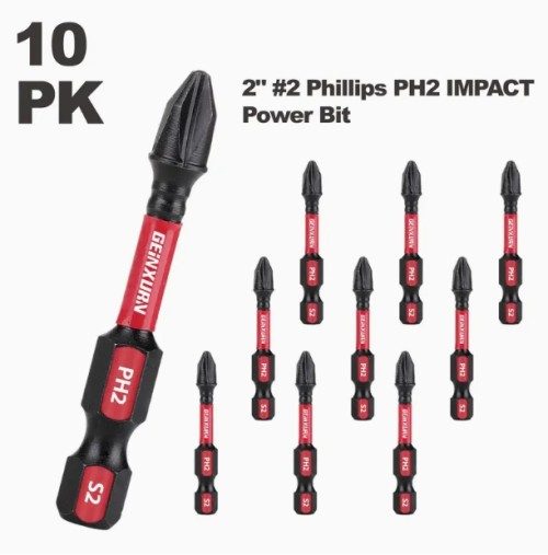 50mm/2인치 필립스 PH2 충격 스크루드라이버 비트, 플라스틱 제품, 목공예품, 가족, 공장, 사무실 등의 금속 가공품.