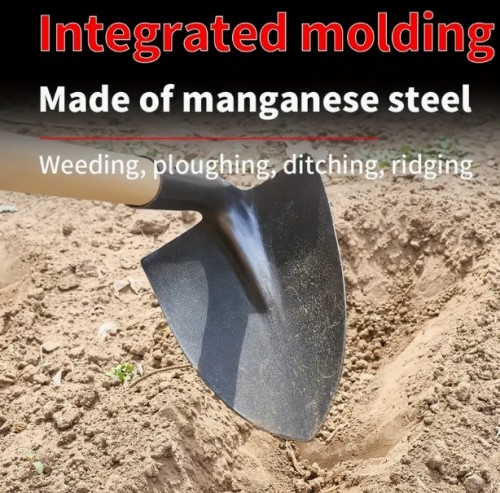 헤비듀티 스틸 정원 괭이 - 단일 헤드 넓은 둥근 끝 디자인, 흙 파기 및 채소/꽃 심기에 적합 - 날카로운 모서리, 인체공학적 손잡이, 내구성 있는 금속 구조 (단일 헤드), 정원 도구, 심기용 도구, 튼튼한 손잡이