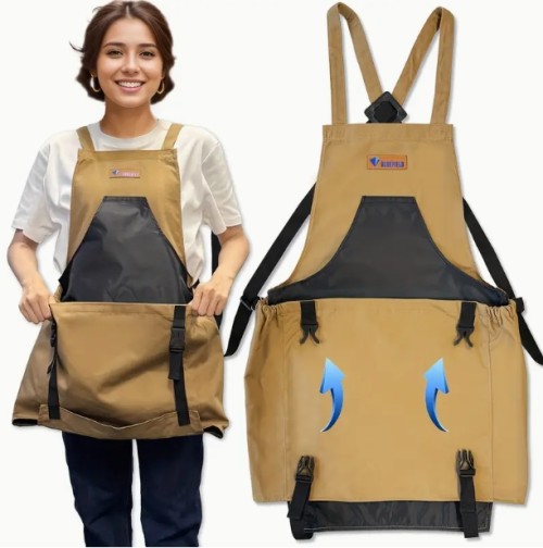 1pc 정원용 아프론, 빠른 릴리스 포켓이 있는 내구성 있는 정원용 아프론, 허브와 과일 꽃을 자르거나 제거하기 위한 다기능 아프론, 도구 가방이 있는 조절 가능한 작업용 아프론, 남성과 여성에게 적합합니다.