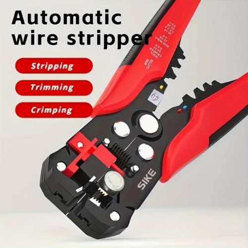 1개 헤비듀티 자동 와이어 스트리퍼 - 퀵 코어, 미조립형, 미끄럼 방지 그립 및 내식성 구조, 전기·자동차·건설용 - 24-10 AWG/0.2-6mm² 호환 가능, 전기공·DIY 프로젝트·정비사에게 이상적인 전선 제거 도구