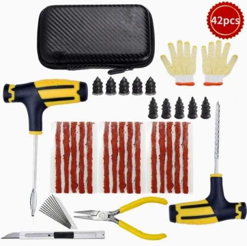 자동차 및 오토바이용 완벽한 타이어 수리 키트 - 쉬운 펑크 수리 및 교체 도구, 금속 구조