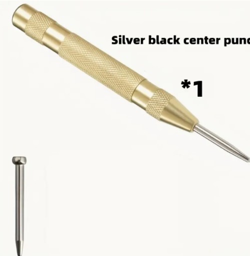 자동 센터 펀치, 조정 가능한 장력 펀칭 도구가있는 12.7cm 헤비 듀티 스틸 스프링 센터 펀치, 금속, 목재, 유리 및 플라스틱에 적합하며 DIY 매니아에게 적합 자동 센터 펀치 조정 가능한 스프링 도구 센터 홀 펀치 슈퍼