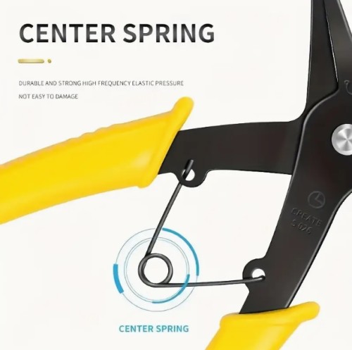 이중용도 스냅 링 플라이어 - 내구성 강철, 내부 및 외부 스프링 분해 도구, DIY 및 전문 수리용 블랙 핸들과 옐로우 그립